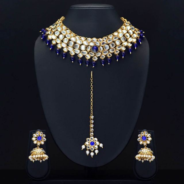 Conjunto joyas hindues azul