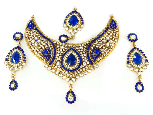 Conjunto joyas hindues azul