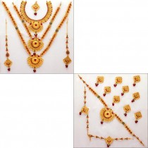 Conjunto de joyas de bisutería novia hindu